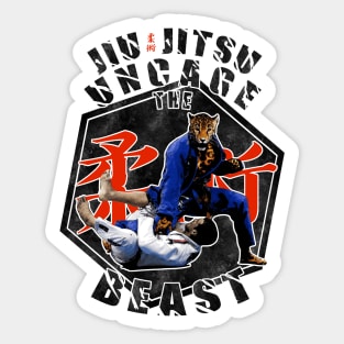 Jiu Jitsu Uncage the Beast Martial Arts black edition Sticker